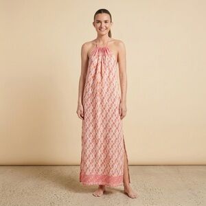 Delfina Italy Halter Backless Maxi Dress Swim Cover-up Size Medium